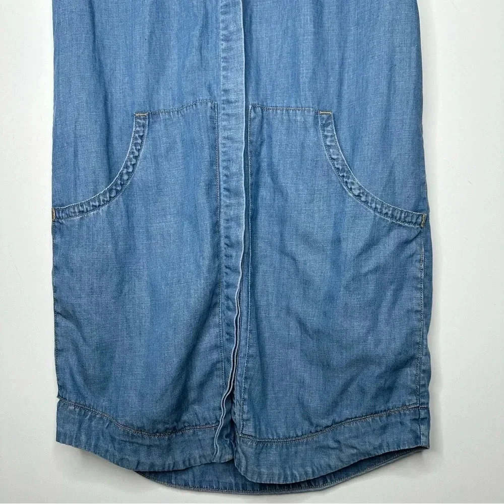 ALLSAINTS Chambray Calla Bay Linen Blend Shirt Dress Size 0 - Picture 5 of 11